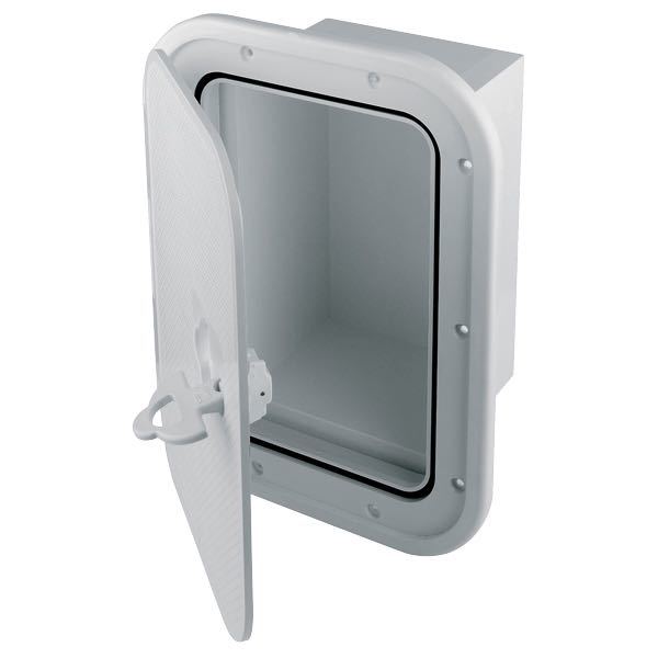 Inbyggnadsbox svart med lucka 37,5x28x17,5cm