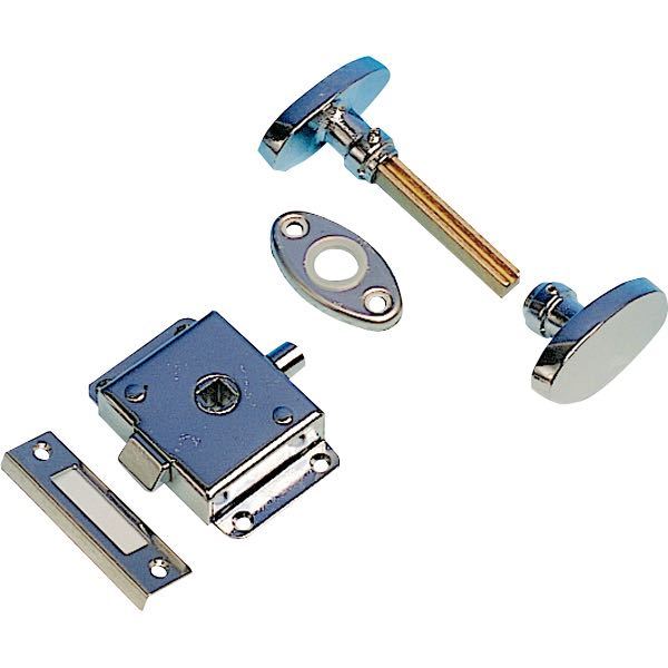 Dörrlås till toalett 70 x 45mm inåtgående