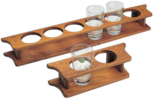 Glashållare i teak för 2 glas. 28x9x9 cm