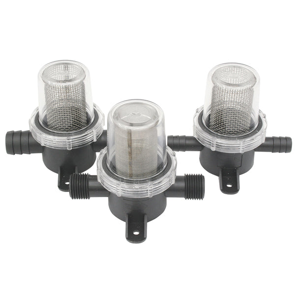 Vattenfilter in-line med grov RF-sil, slangsockel Ø12 mm