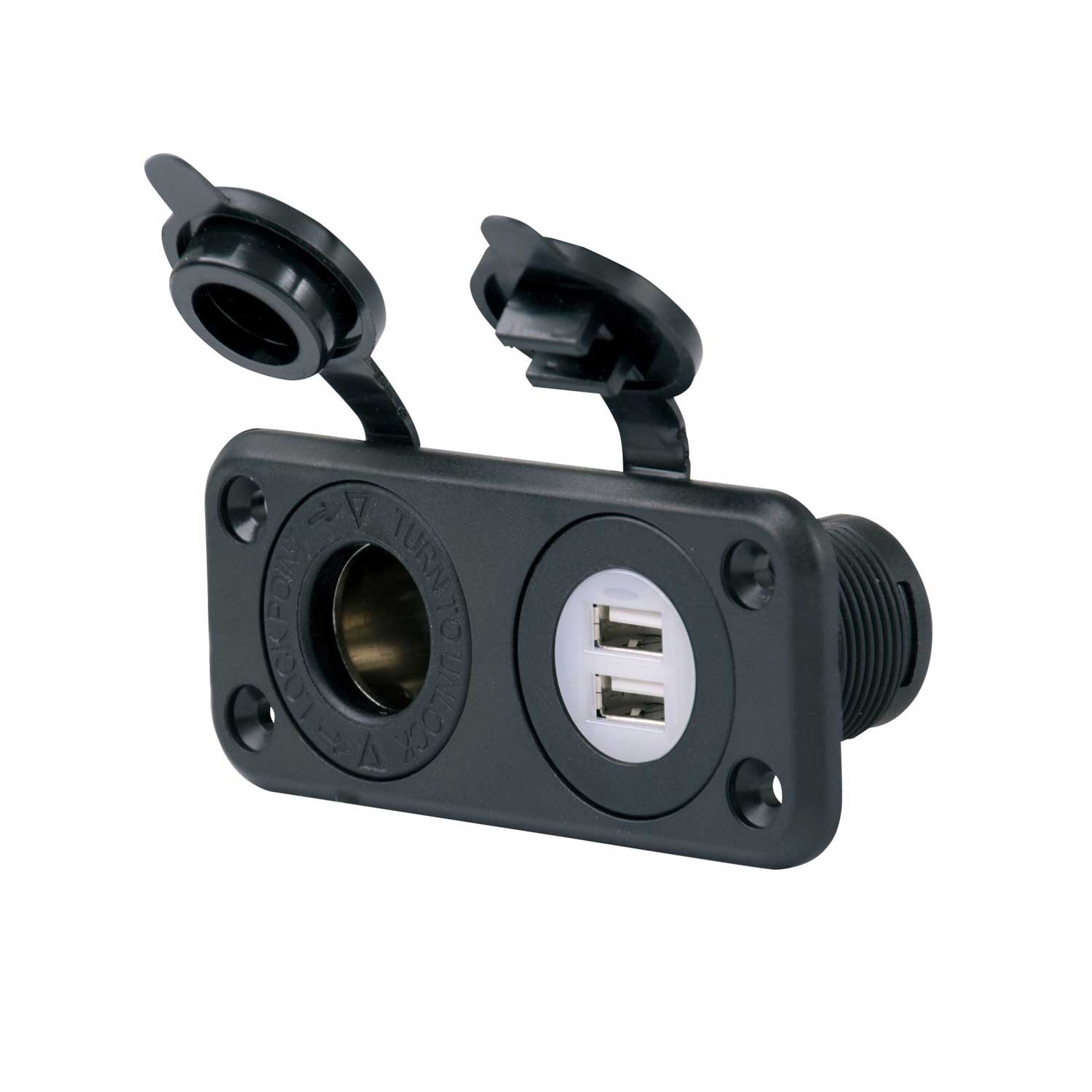 12V uttag / 2x USB uttag