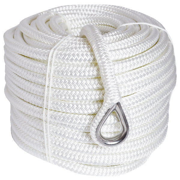 1852 ankarlina flätad vit polyester m/RF kaus 14 mm 40 mm