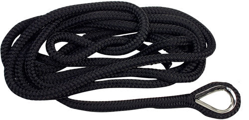 1852 förtöjning db. flätad svart med kaus Ø10 mm 4 m