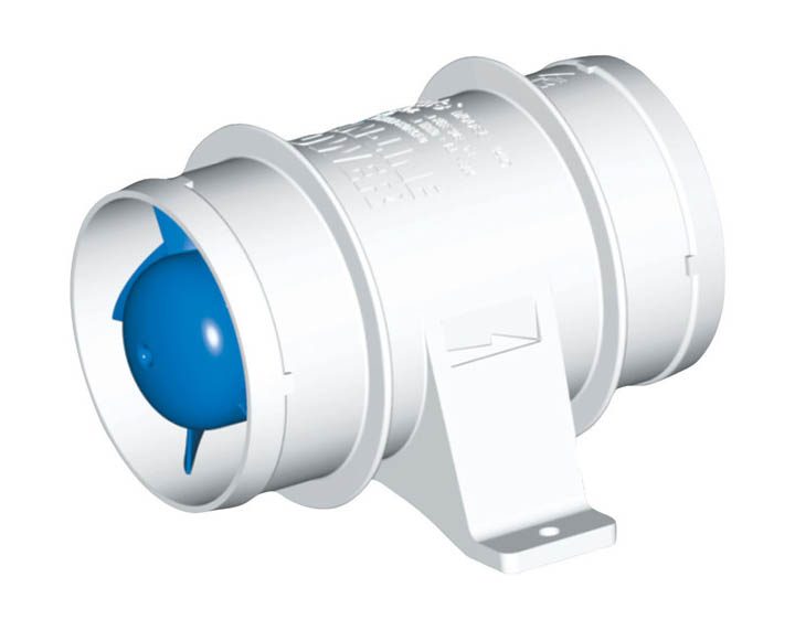 Motorrumsfläkt 4" inline 12V