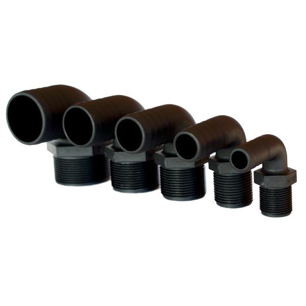 Trudesign Slangstos 90° komposit svart 2" 50mm