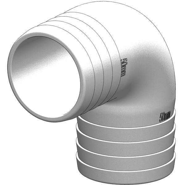 Trudesign Vinkelstycke 90° 38mm vitt