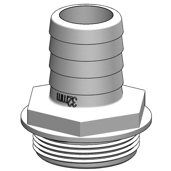 Trudesign Slangstos 1 1/2" 32mm vit, till y-ventil