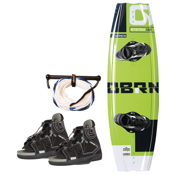 O'brien wakeboard-paket: bräda 135 cm, bindning, lina och väska