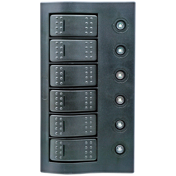 1852 Elektrisk panel med automatsäkringar, LED, 5 strömbrytare +1 (på)