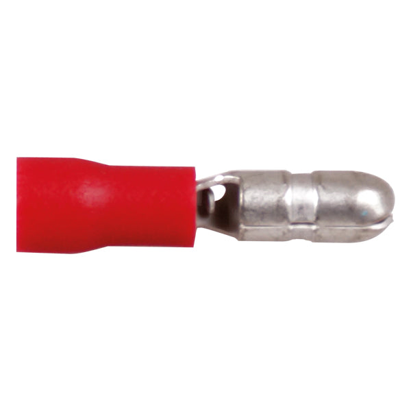 Hankontakt rund röd 4,0 mm-100 st