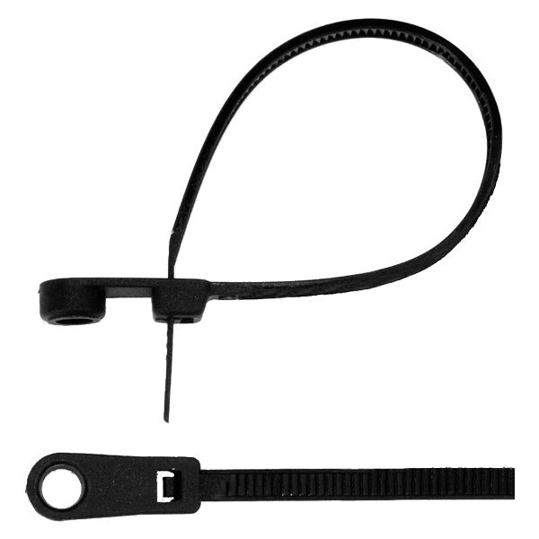 Buntband svarta med hål 220 x 4,3 mm-20 st