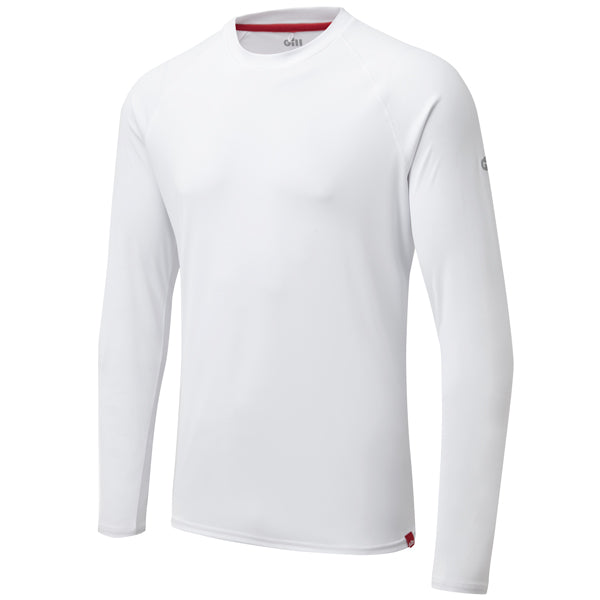 Gill UV011 Herr UV Tec T-Shirt Lång Vit Str S