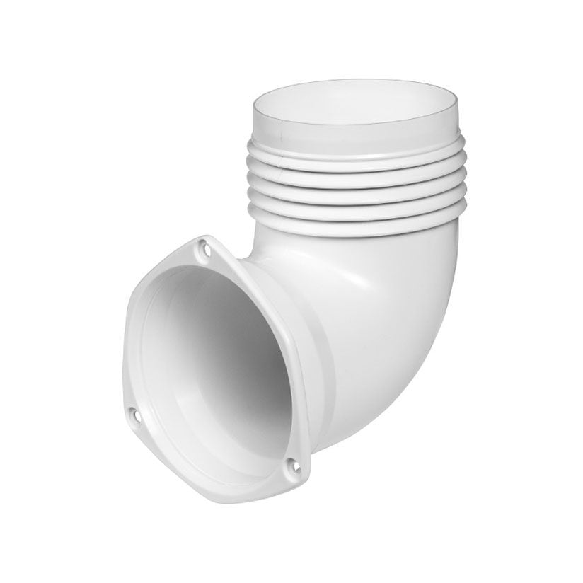 Adapter 90° vit 3" vent.slang