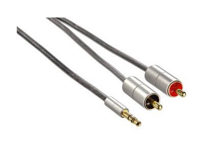Kabel 2m (hane) 3,5mm - 2xRCA